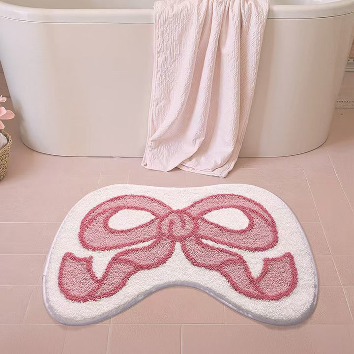 Heart-Shaped Plush Bath Mat
