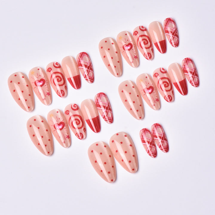 Artistic Heart Design Press-On Nails