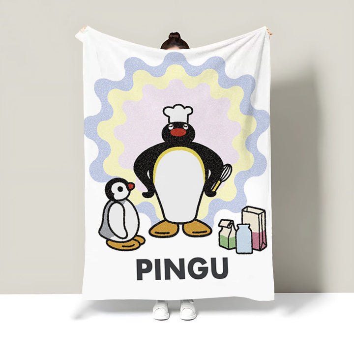 Cartoon-Themed Plush Throw Blanket