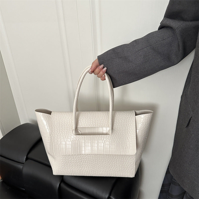 WoCrocodile Textured Structured Handbag Kalsten