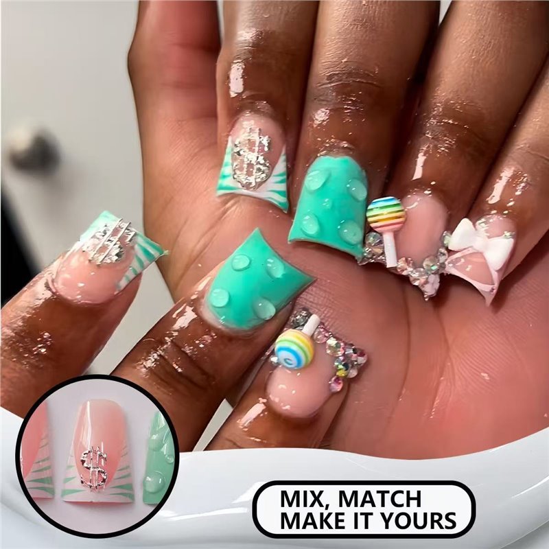Playful Themed Press-On Nails Kalsten