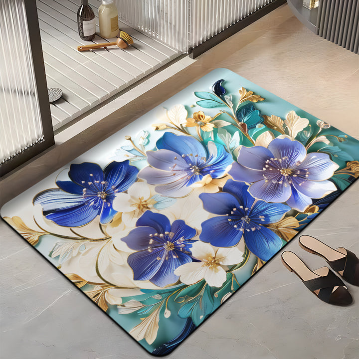 Floral-Themed Plush Bath Mat Kalsten