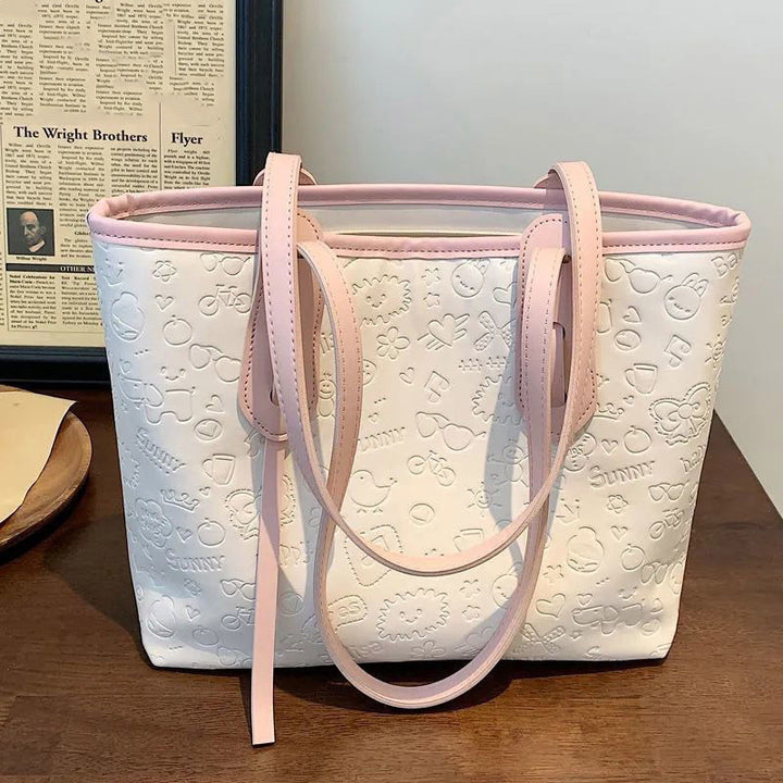 Embossed Pattern Shoulder Tote Kalsten