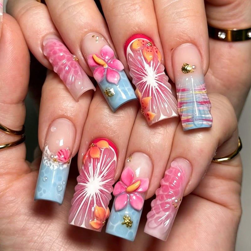 Gourmet Floral Artistic Press-On Nail Tips Kalsten
