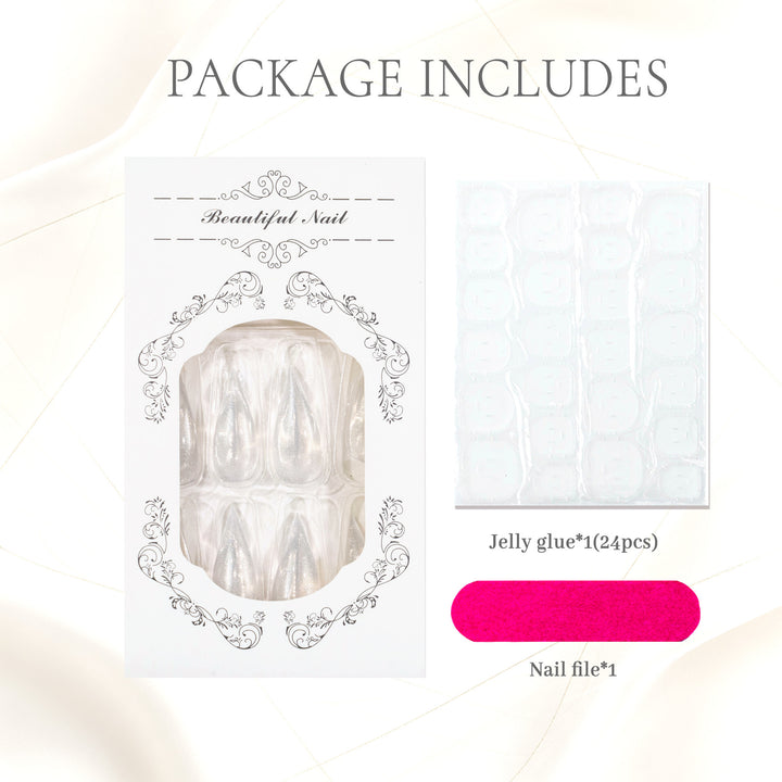 Premium Clear Press-On Nail Set