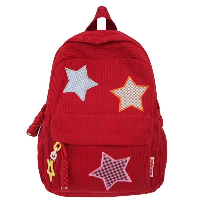 Corduroy Star-Embellished Backpack