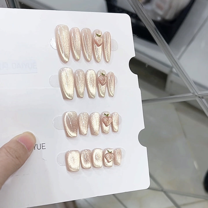 Heart-Embellished Press-On Nails Kalsten