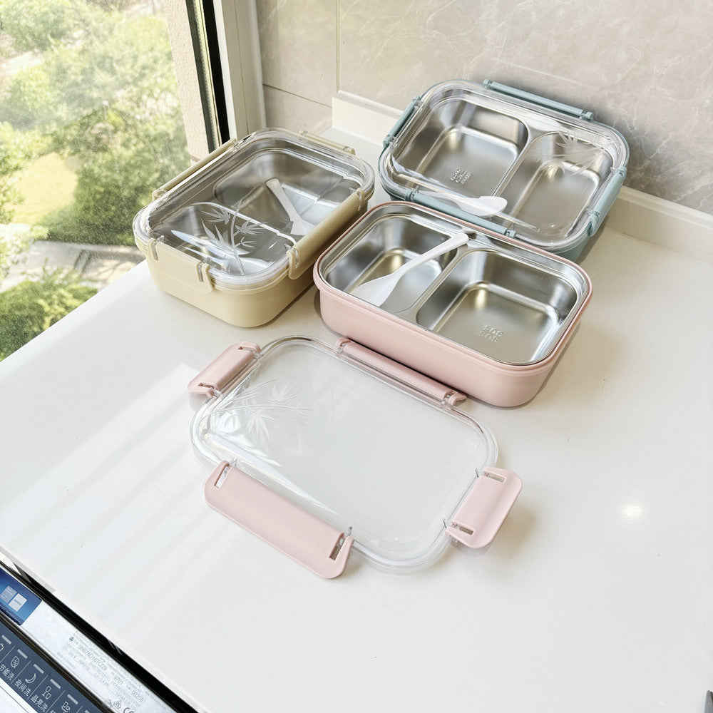 Dual-Compartment Stainless Steel Lunch Box