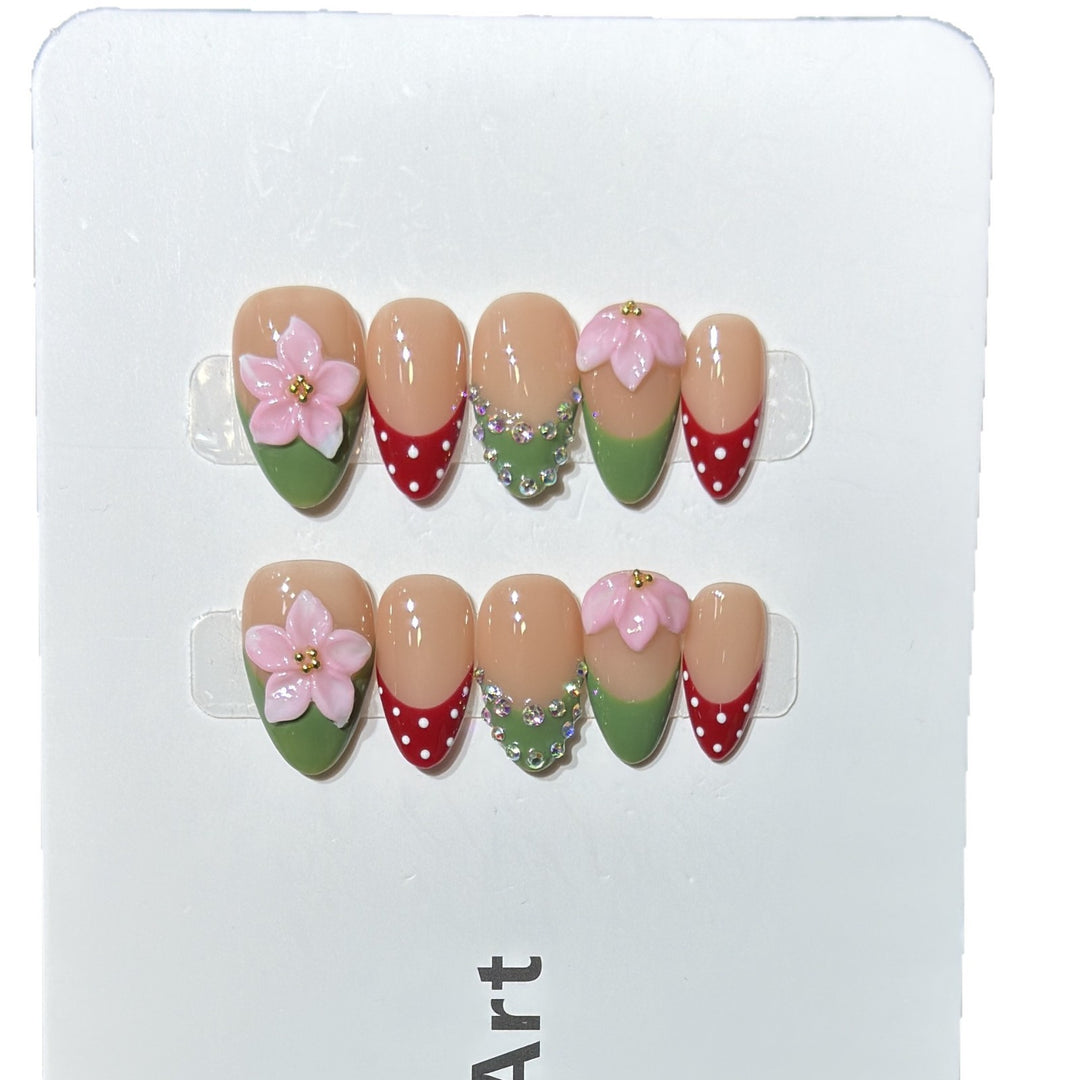 Floral-Themed Decorative Press-On Nail Set Kalsten 1788224030