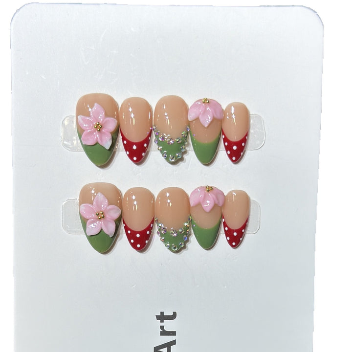 Floral-Themed Decorative Press-On Nail Set Kalsten 1788224030