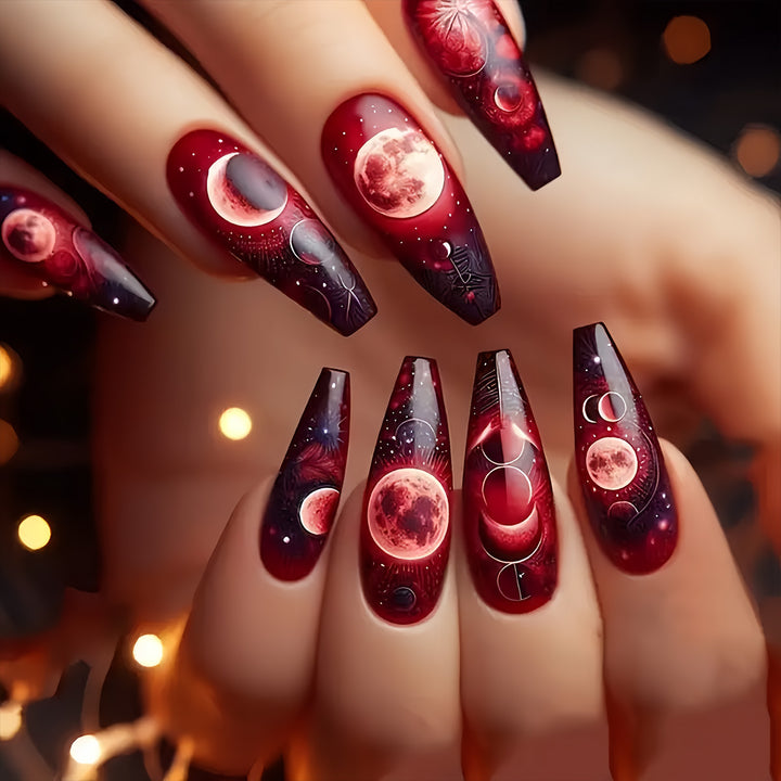 Lunar Themed Press-On Nail Art Kalsten