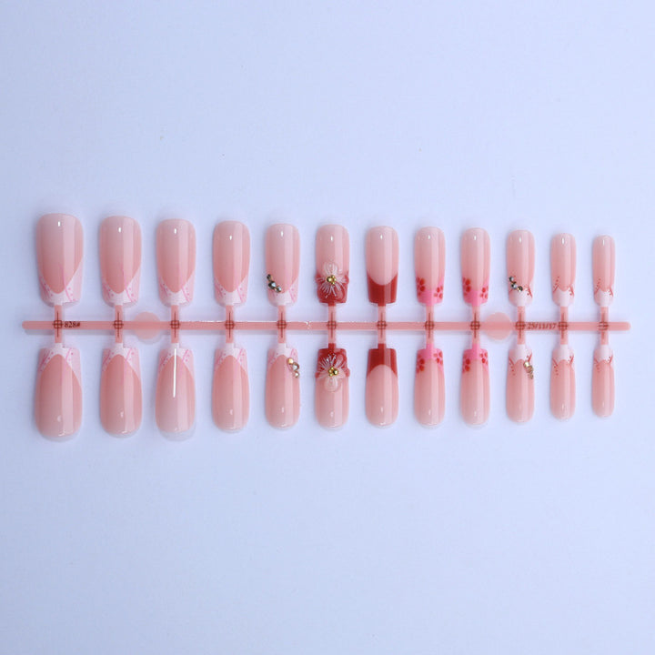 Decorative Floral Press-On Nails Set