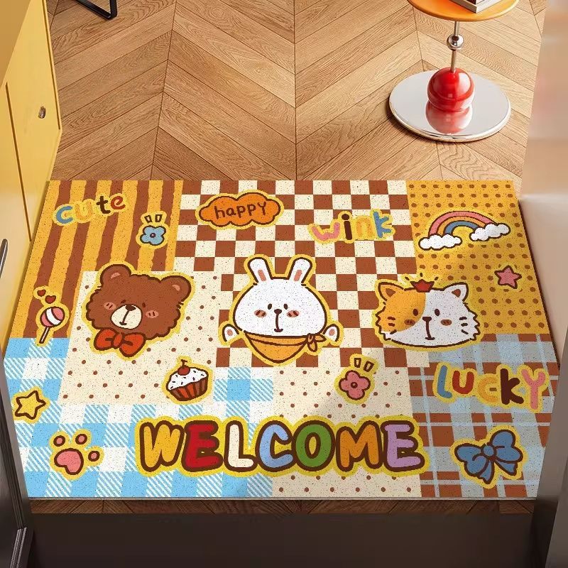 Playful Cartoon-Themed Welcome Mat