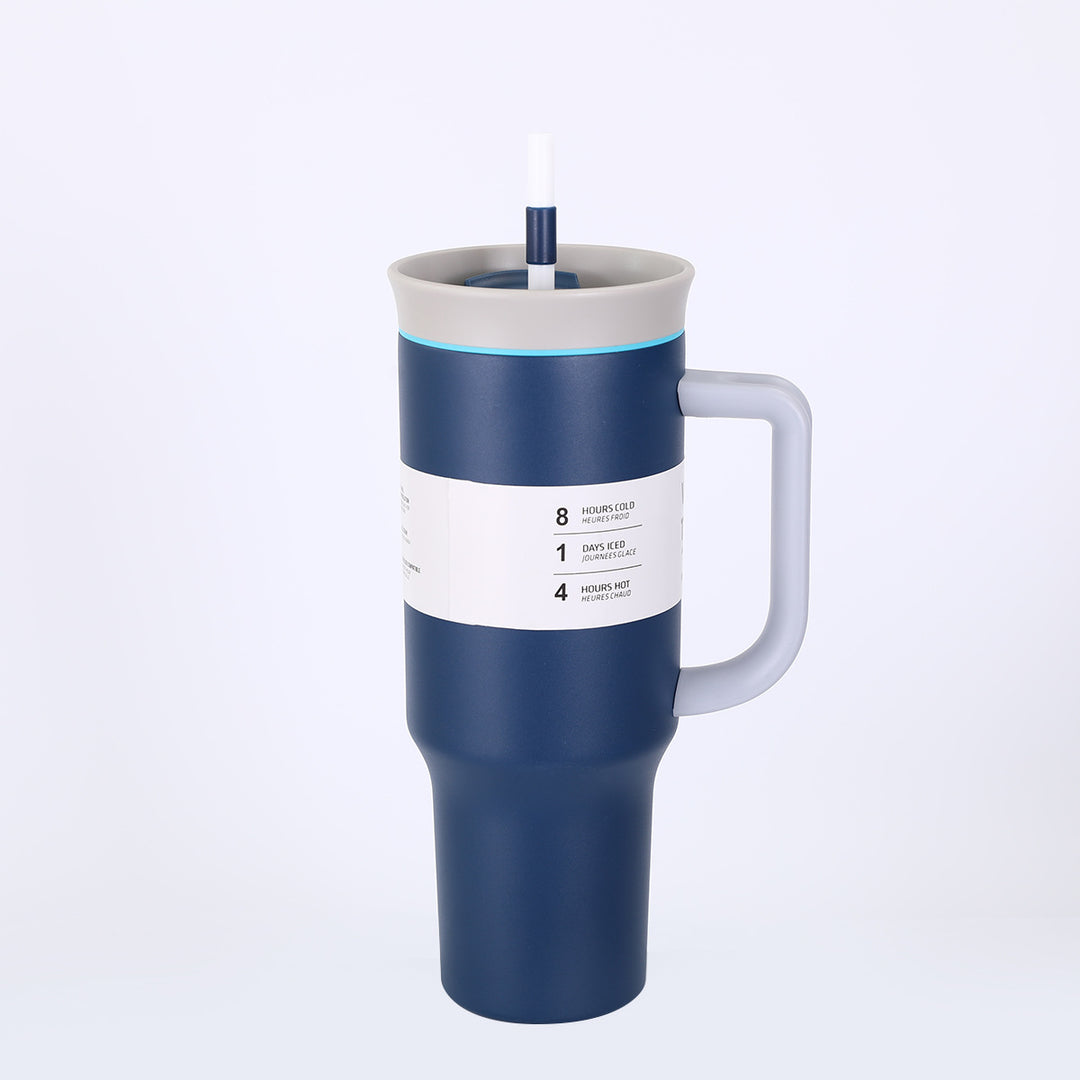 Ladies' insulated cup with practical drinking straw and ergonomic handle Kalsten