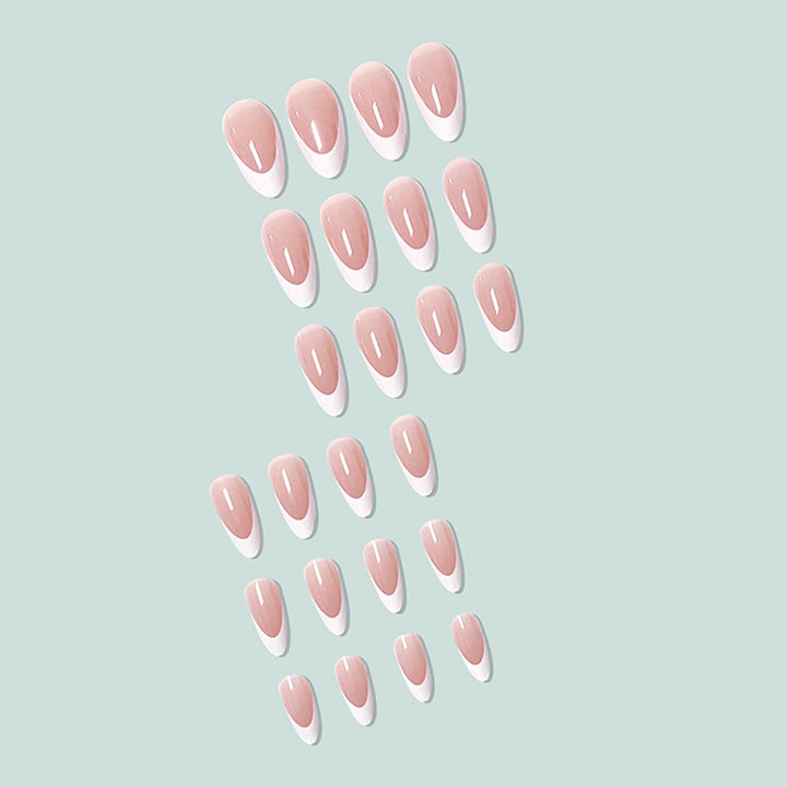Stiletto artificial nails with elegant French design Kalsten
