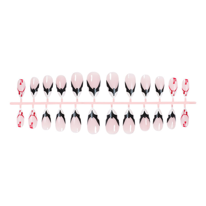 Artistic Press-On Nail Set with Unique Graphic Designs kalsten