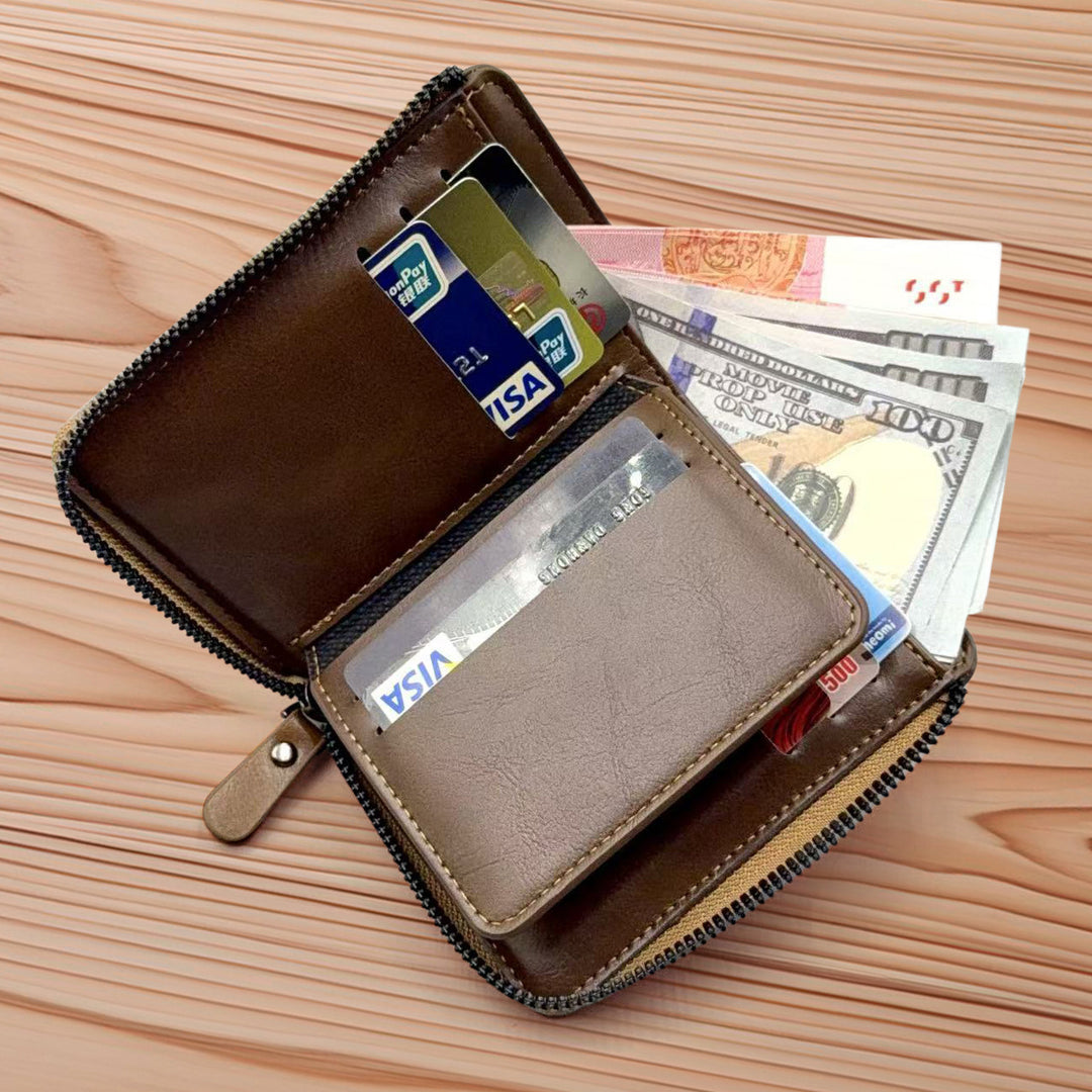 Leather Zipper Wallet