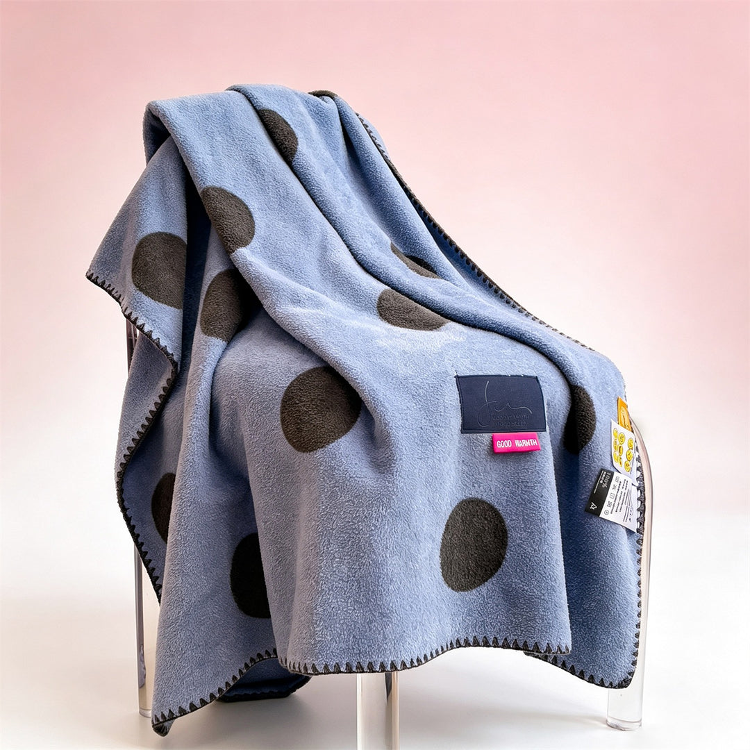 Polka Dot Fleece Throw Blanket