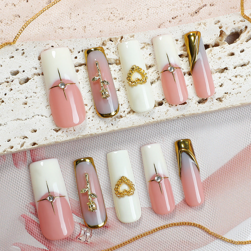 Acrylic nail set with glamorous decorations Kalsten