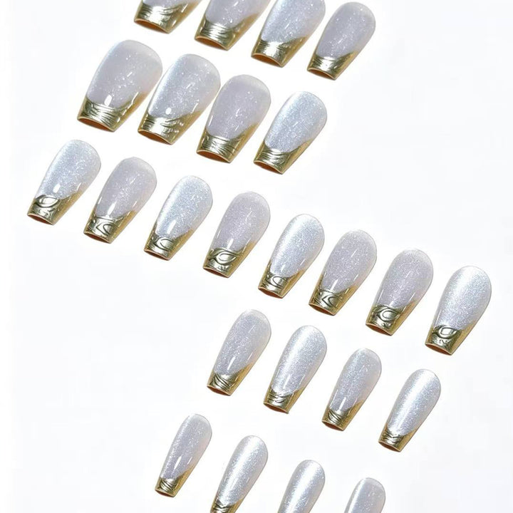 Elegant French Tip Press-On Nail Set Kalsten 1787380647