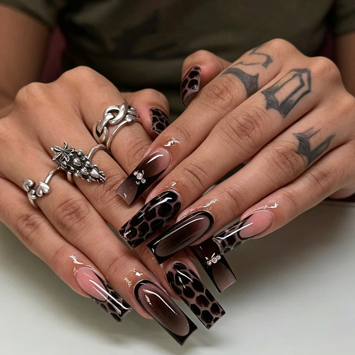 Creative 3D Leopard Print Acrylic Nail Art Extensions Kalsten