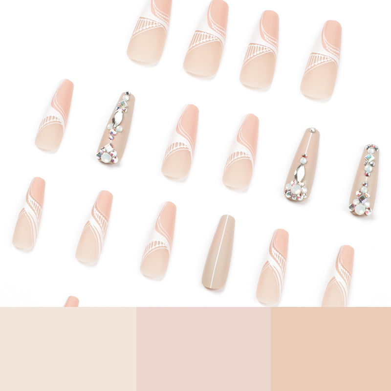 Artful nail extensions with elegant decorations Kalsten