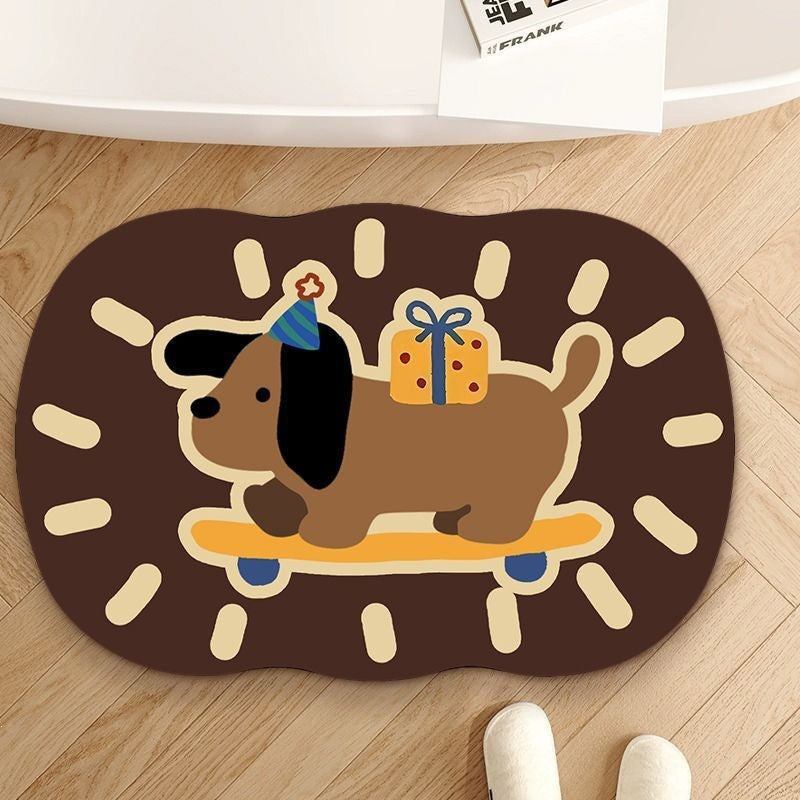 Playful Elephant-Themed Bath Mat