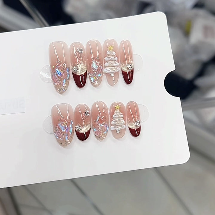 Winter-Themed Artistic Press-On Nail Set Kalsten