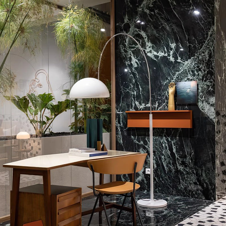 Arc Floor Lamp with Adjustable Height and Elegant Shade