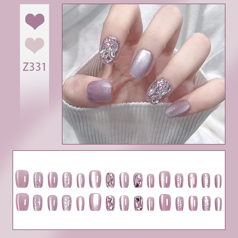Artificial nail set with glitter and metallic effects Kalsten