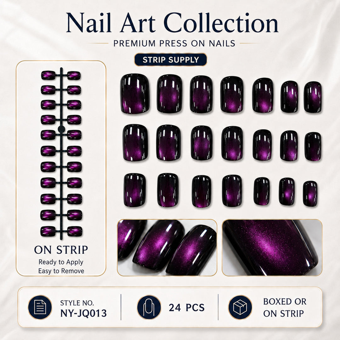 Premium Press-On Nails with Metallic Shine Kalsten