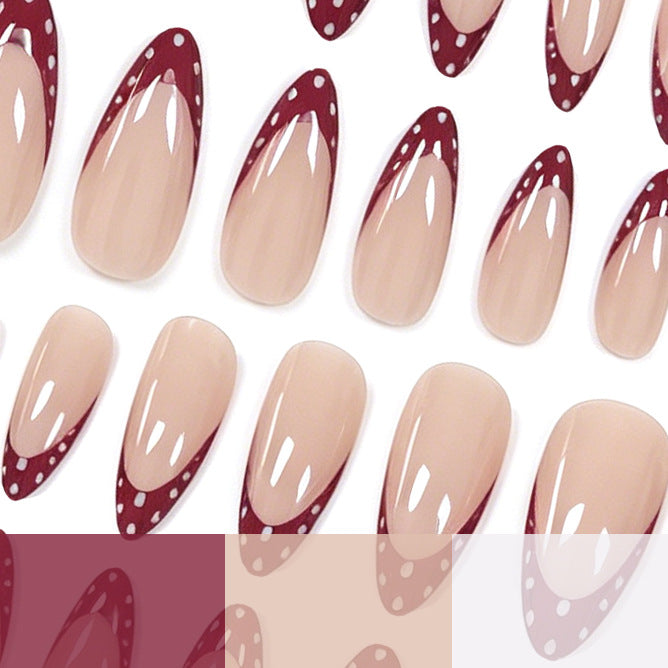 Decorative French Tip Acrylic Nail Enhancements Kalsten