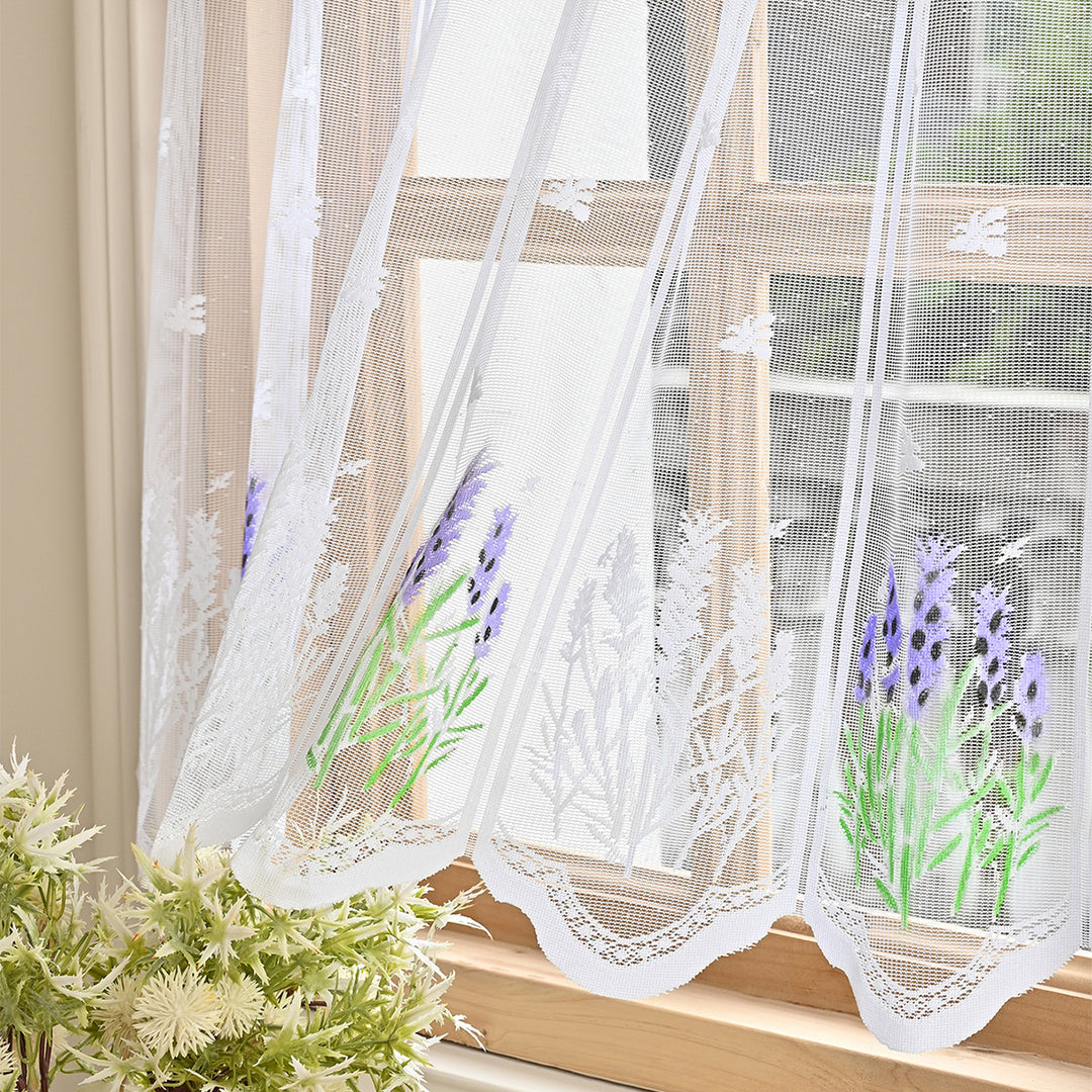 Floral Embroidered Lace Window Valance