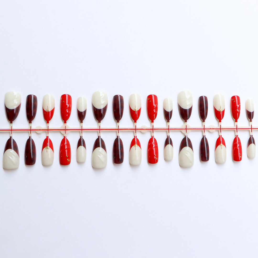 Decorative Press-On Nail Art Set with Unique Patterns Kalsten