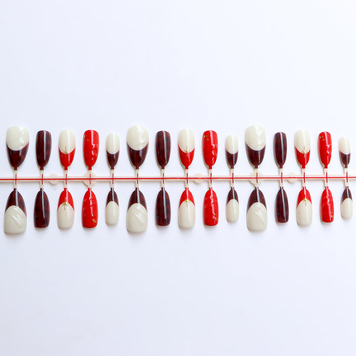 Decorative Press-On Nail Art Set with Unique Patterns Kalsten