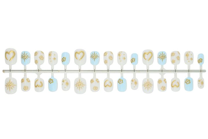 Artificial nail set with floral and geometric designs Kalsten