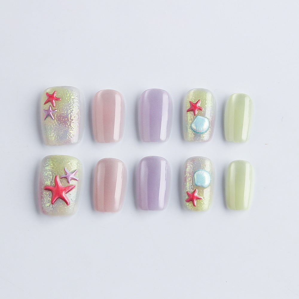 Artistic Beach-Inspired Press-On Nails Kalsten