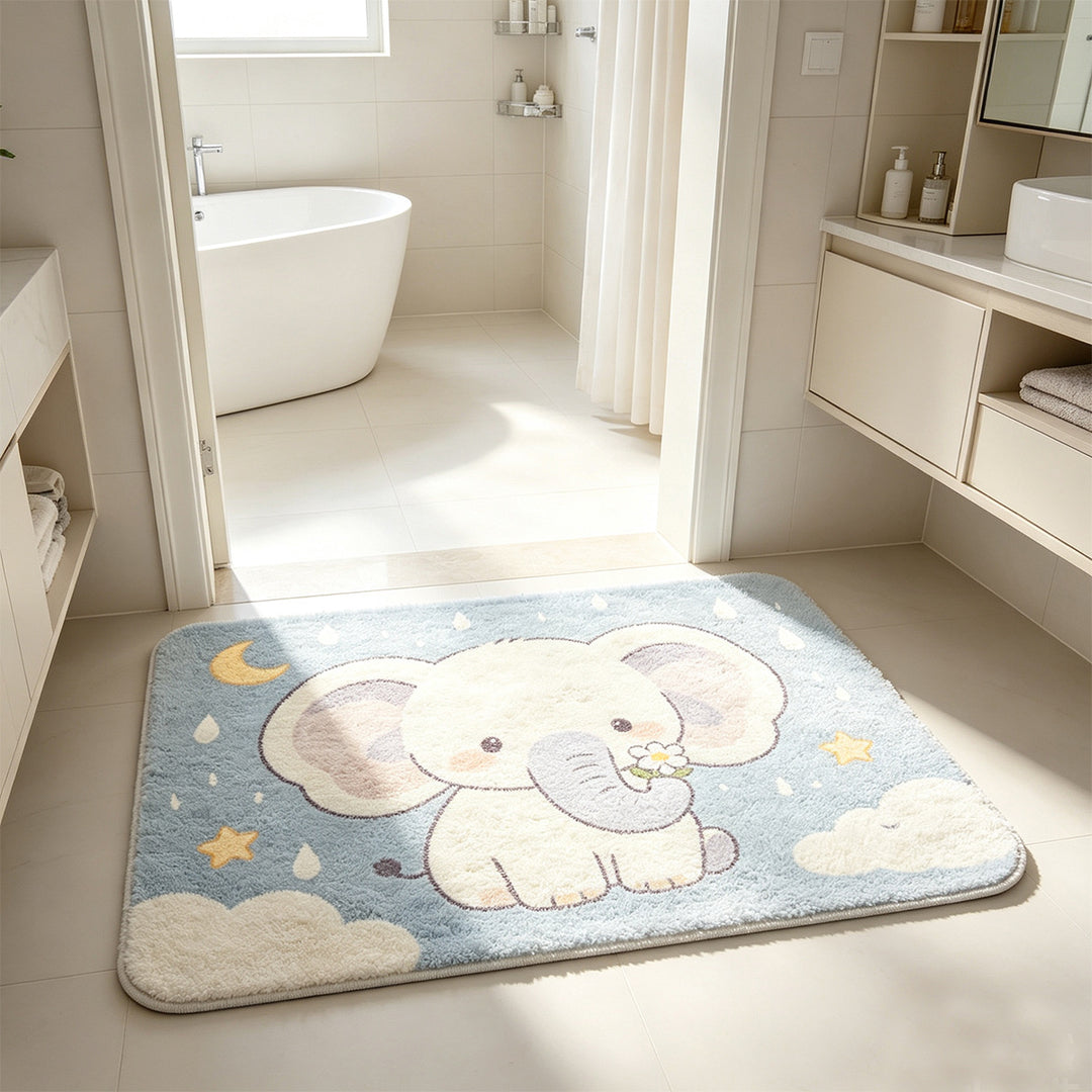 Playful Elephant Bath Mat