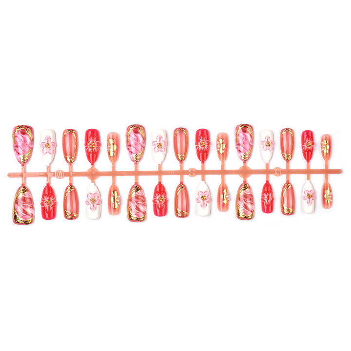 Artistic Floral-Designed Luxury Press-On Nails