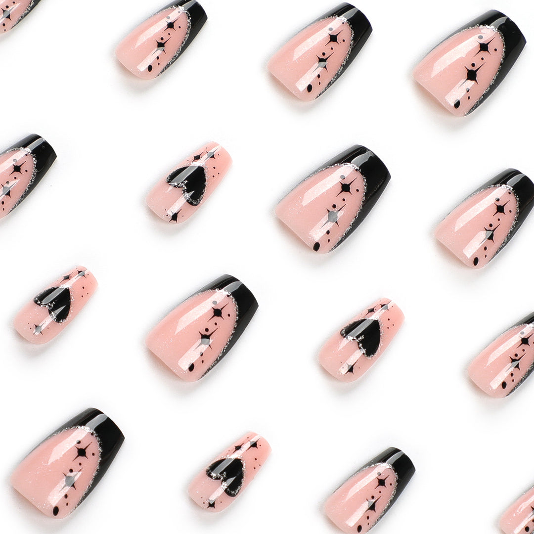 Artful Nail Extensions with Elegant Glitter Details Kalsten