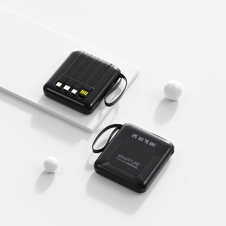 Mini power bank with integrated multifunction charging cable Kalsten