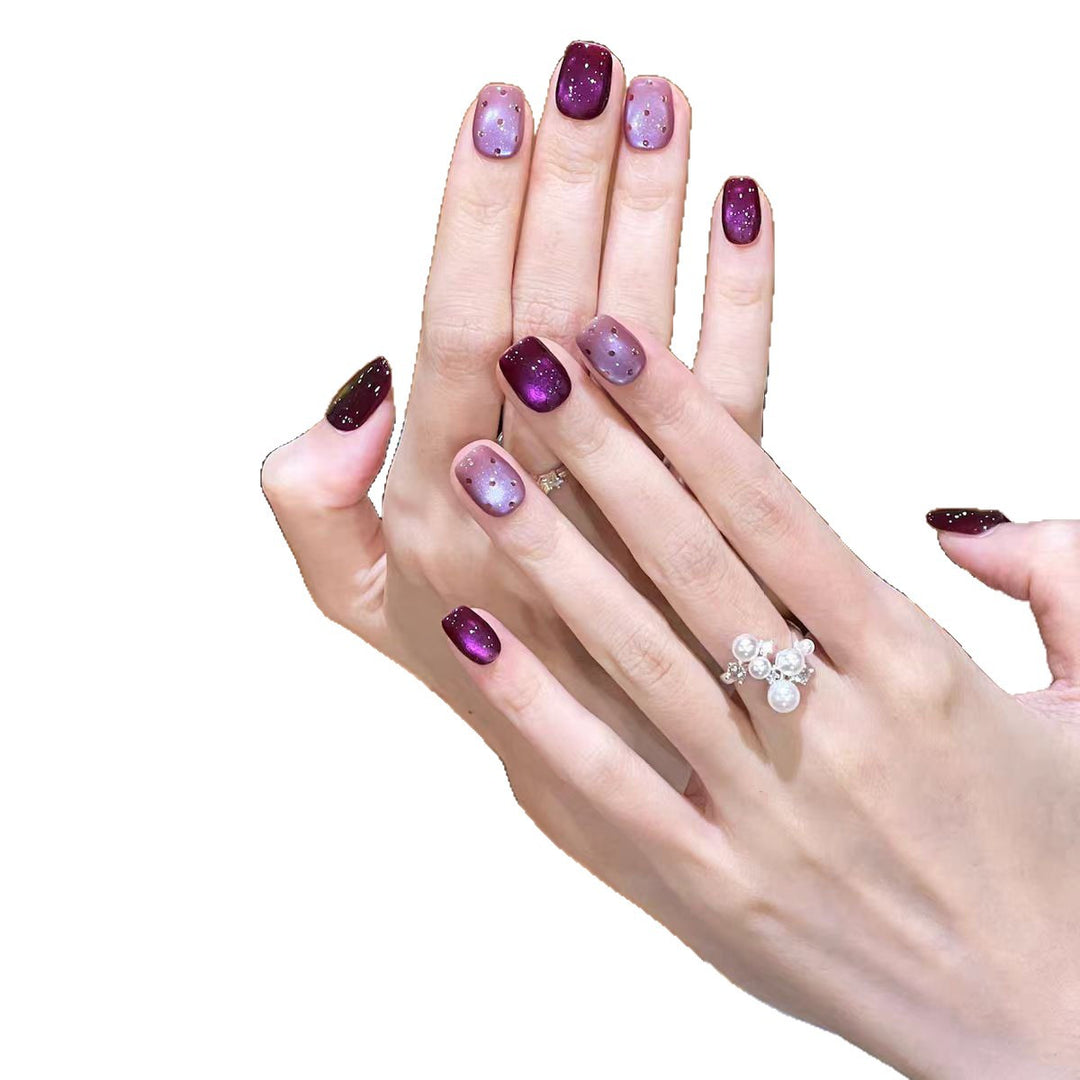 Artificial nails with ombre effect and glitter Kalsten