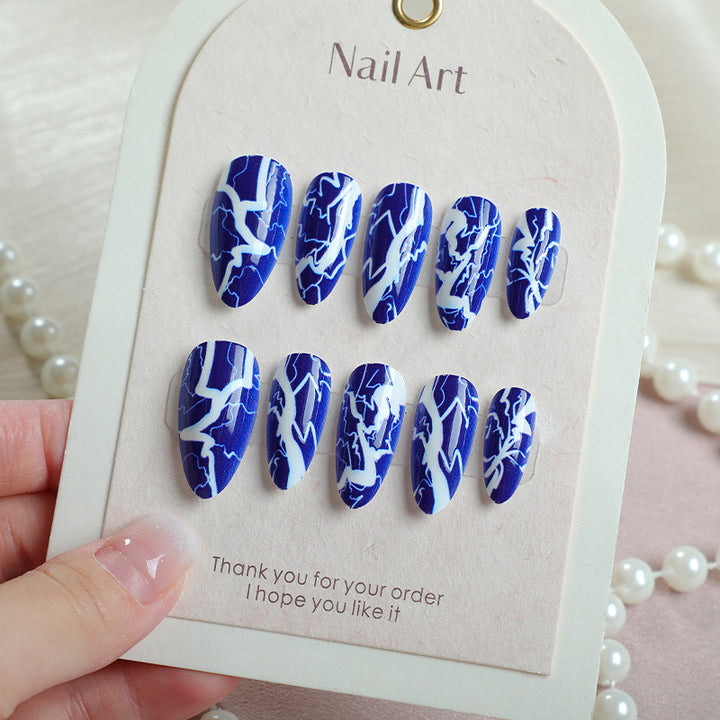Lightning Bolt Pattern Press-On Nail Set
