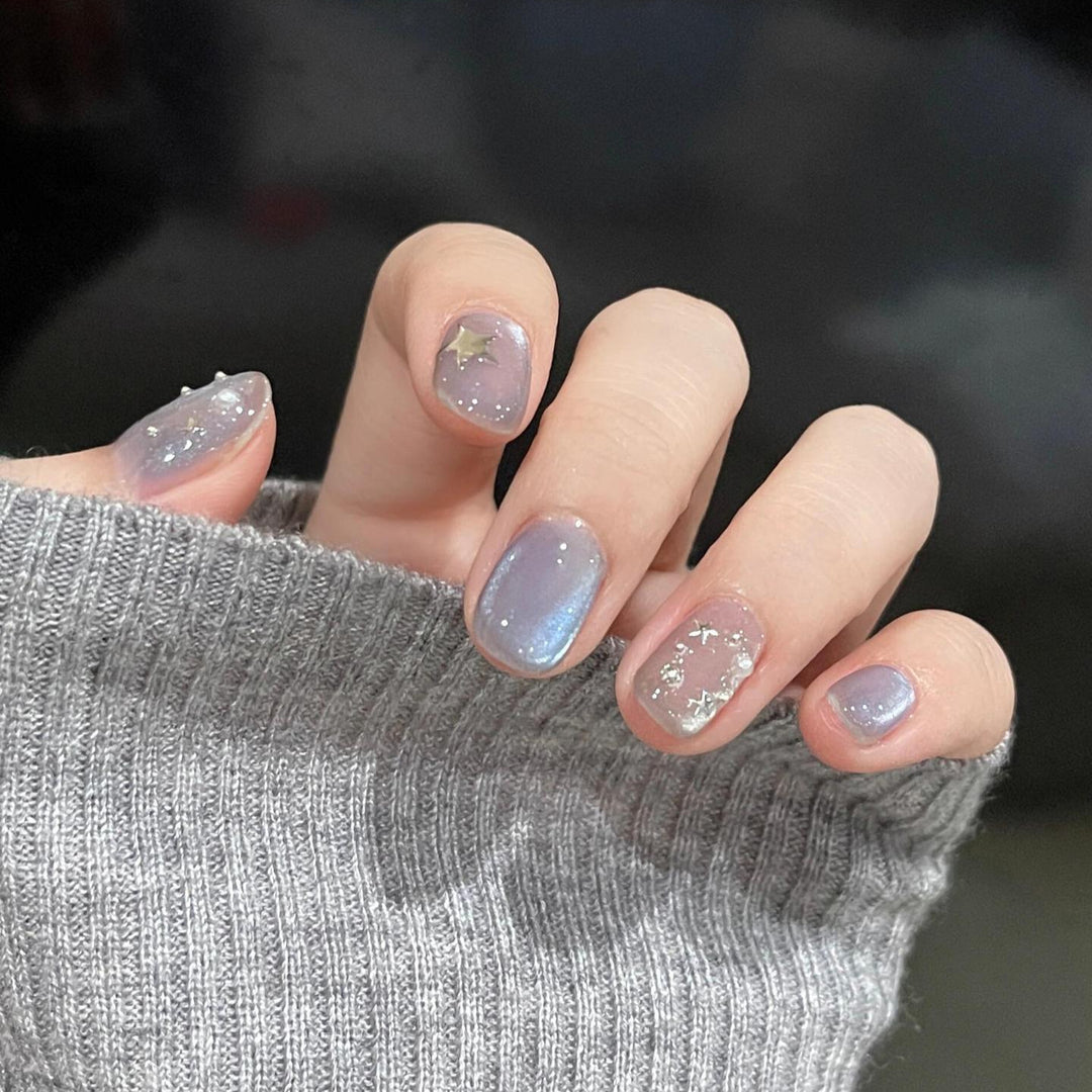 Artificial nails with shimmering star design Kalsten