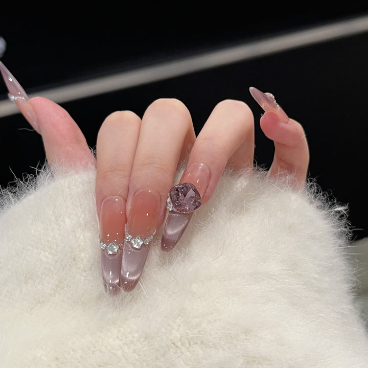 Decorative Crystal-Embellished Acrylic Nail Tips Kalsten