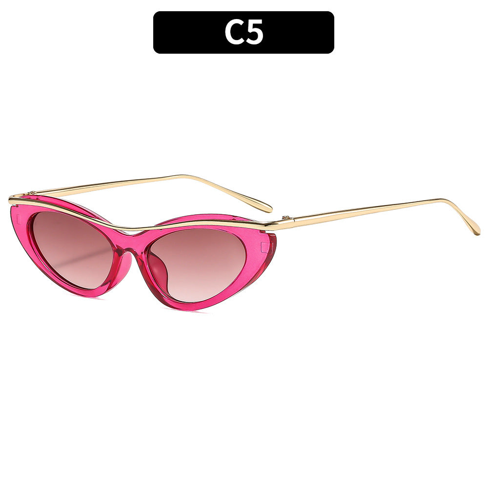 Cat-Eye Sunglasses with Luxurious Gold Accents