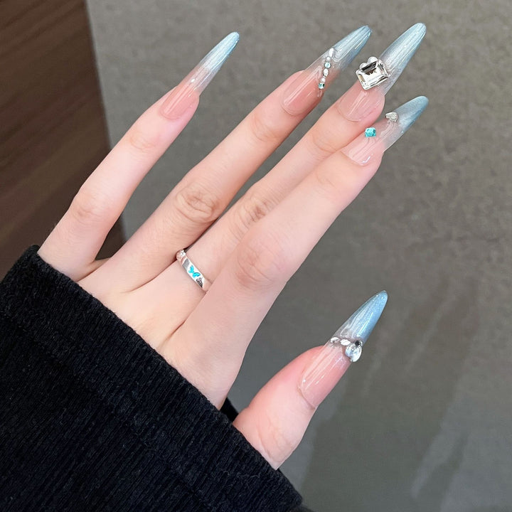 Elegant Rhinestone-Embellished Stiletto Press-On Nail Set Kalsten