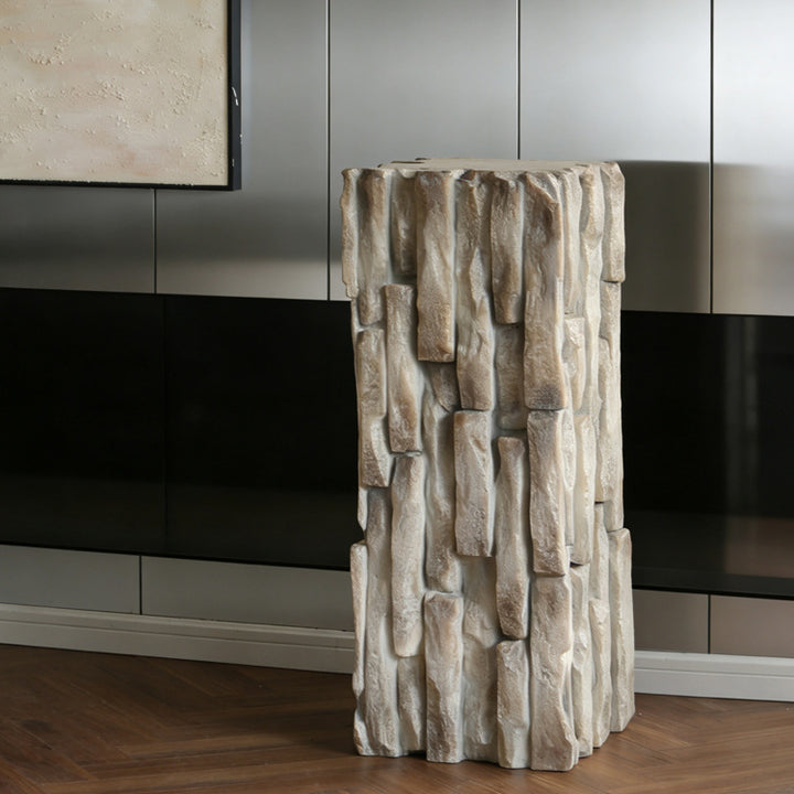 Rock-Texture Decorative Pedestal