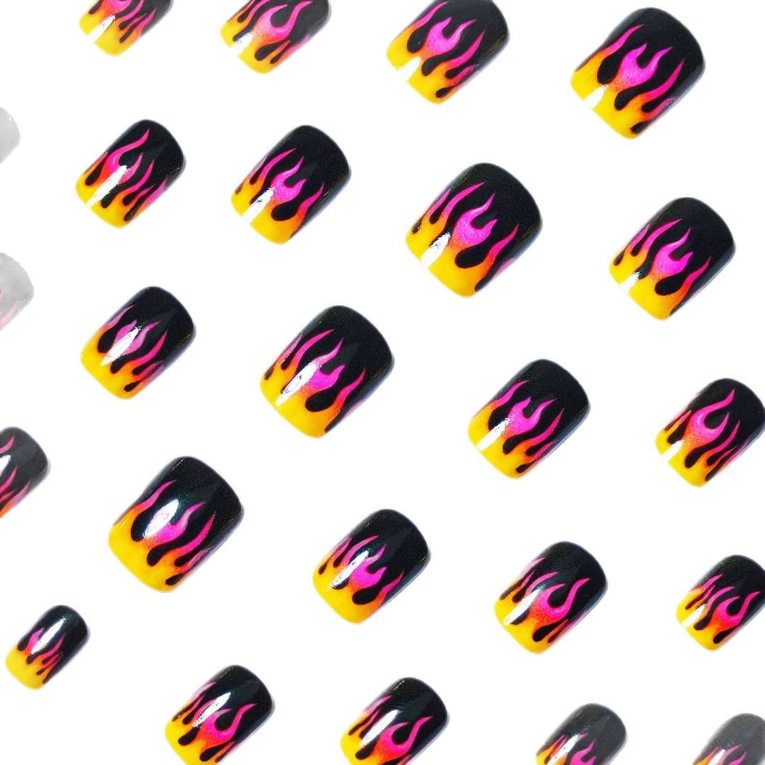 Creative Flame-Patterned Nail Art Kalsten
