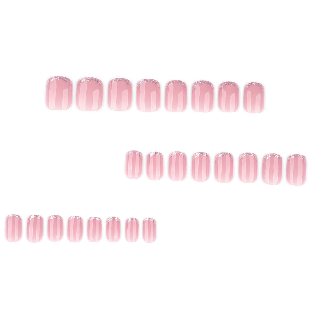 Glamorous nail extensions with glitter finish Kalsten